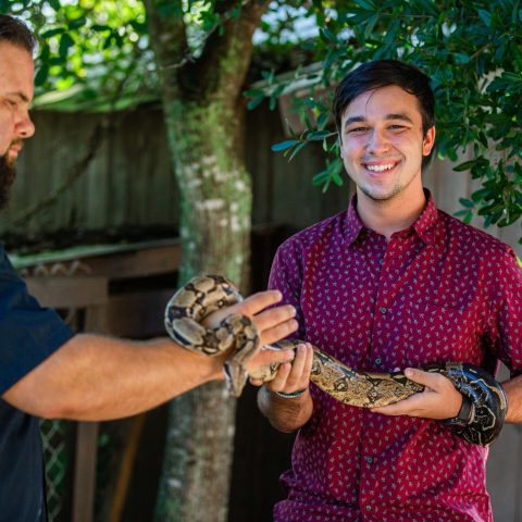 a man holding a baseball bat