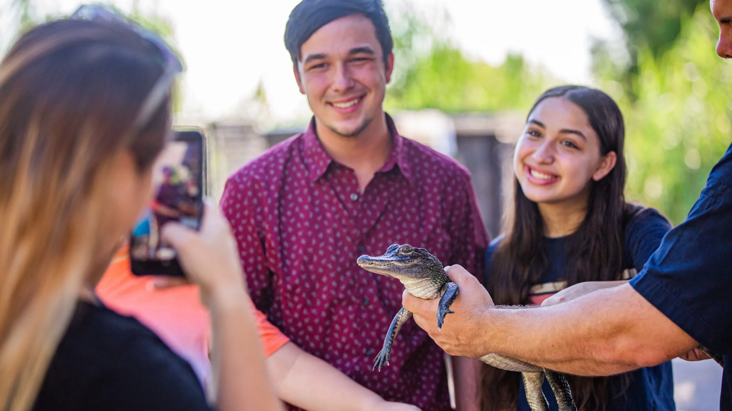 a person holding an animal